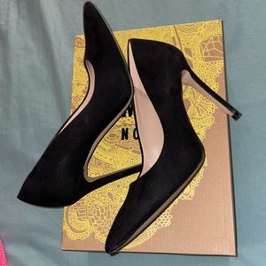 Black microsuede shoes